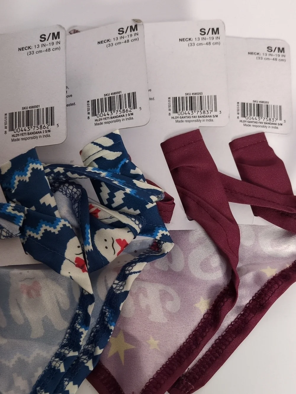 NWT Merry Makings Christmas Dog Bandana Lot 4 Small Medium Yeti Santa’s Fav
